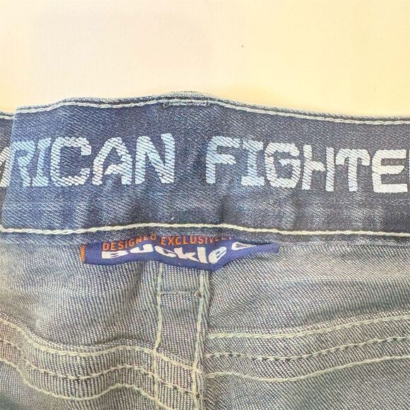 American Fighter Men's Distressed Denim Jeans Blue Size 29R - Picture 9 of 16